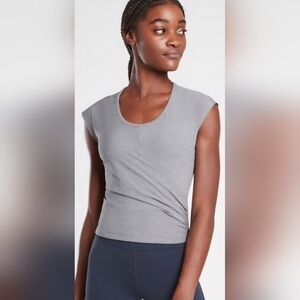 Athleta Bayview Tee in Cobblestone Grev  Size S. #598819